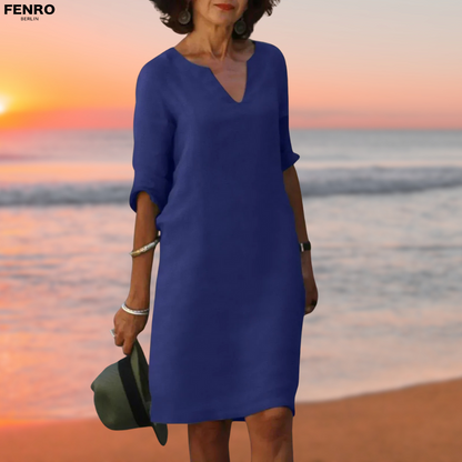Celia™ | Bequemes Leinenkleid