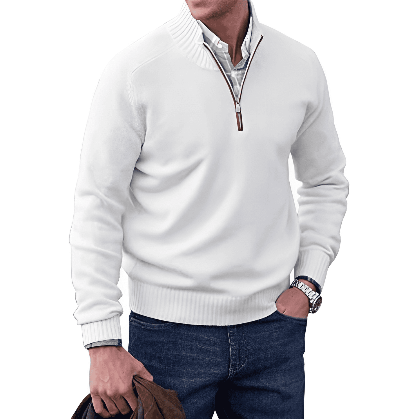 Duco™ - Kaschmirpullover mit Reißverschluss 