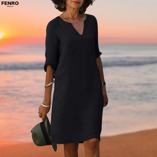 Celia™ | Bequemes Leinenkleid