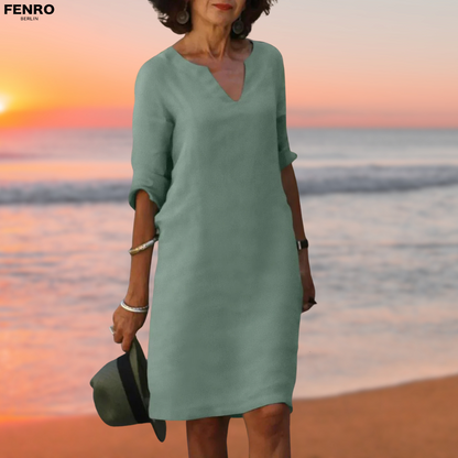 Celia™ | Bequemes Leinenkleid