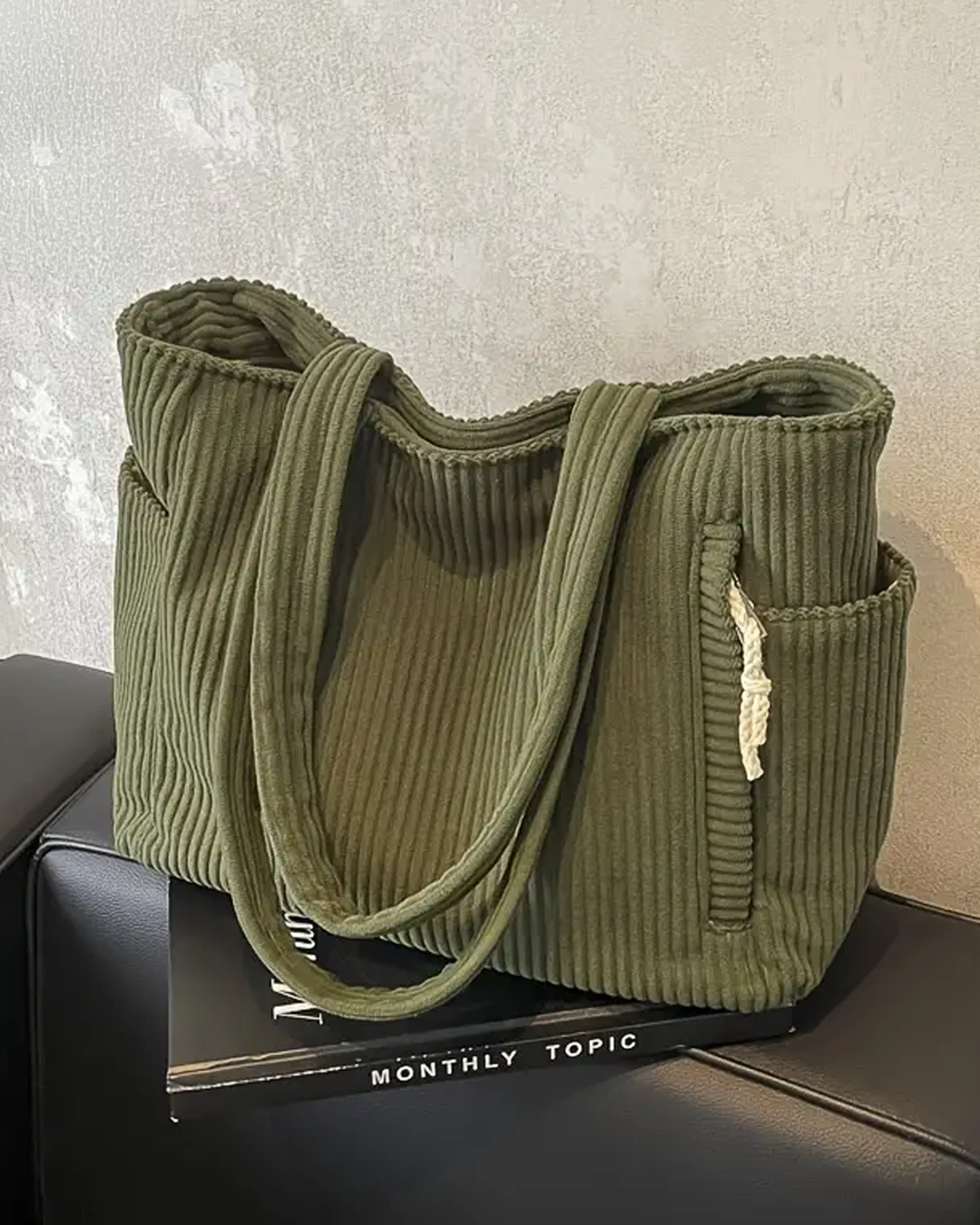 Mina™ – Gerippte Tragetasche mit Kordel-Detail
