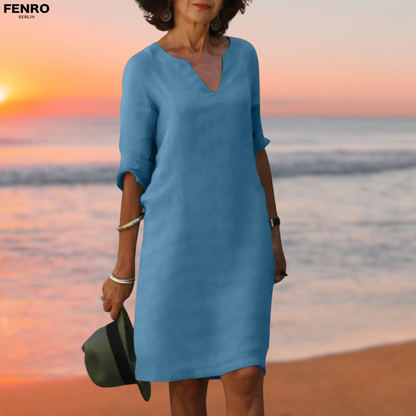 Celia™ | Bequemes Leinenkleid