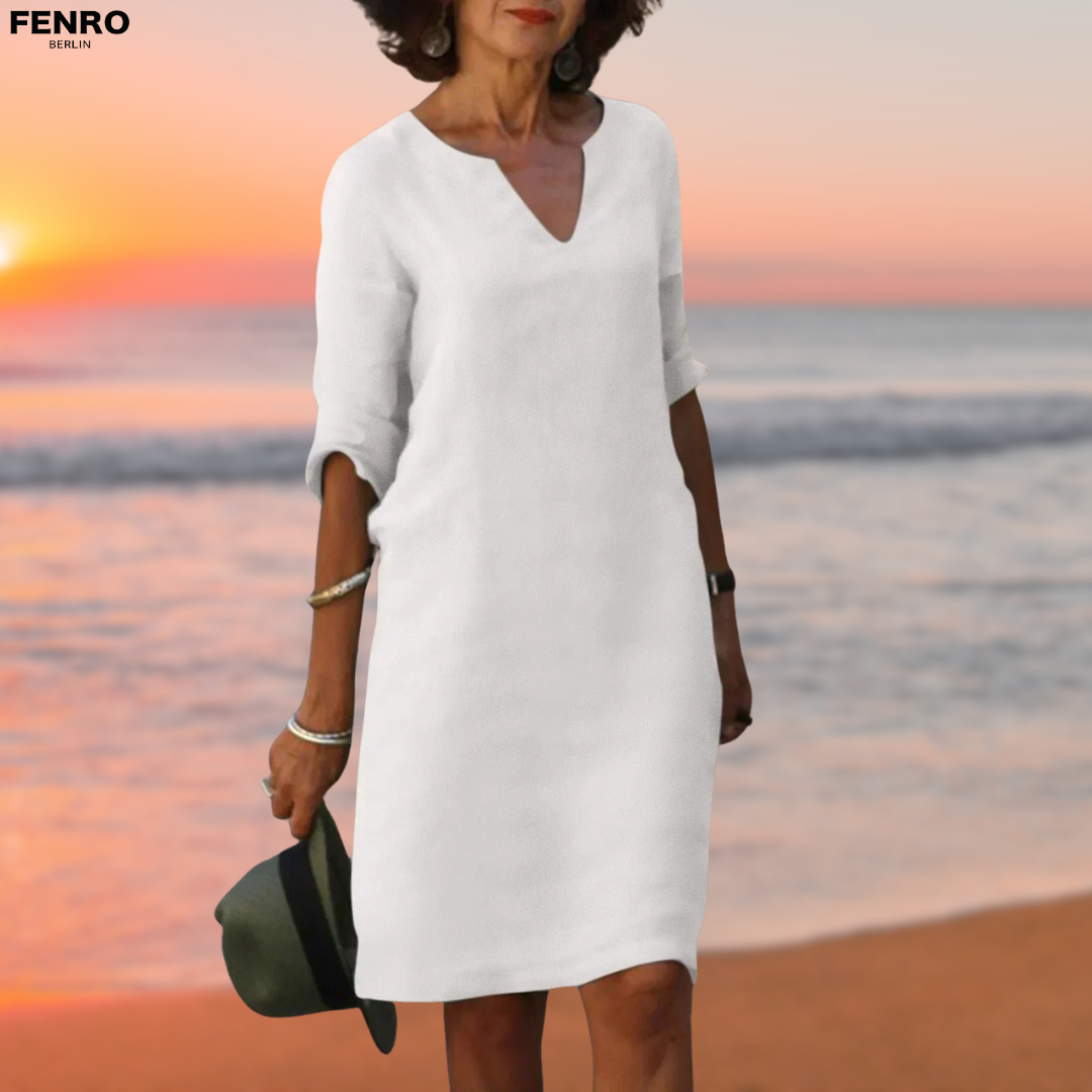 Celia™ | Bequemes Leinenkleid