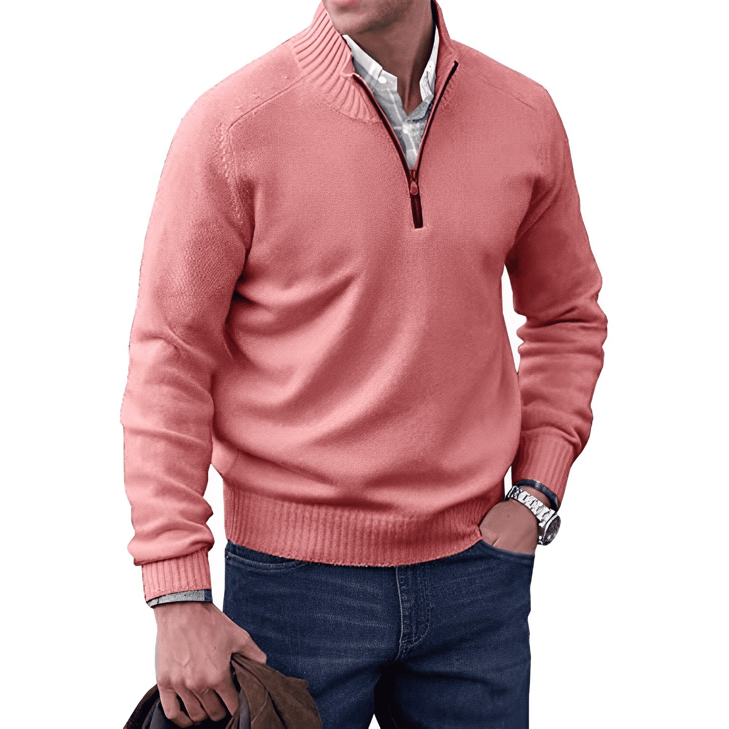Duco™ - Kaschmirpullover mit Reißverschluss 