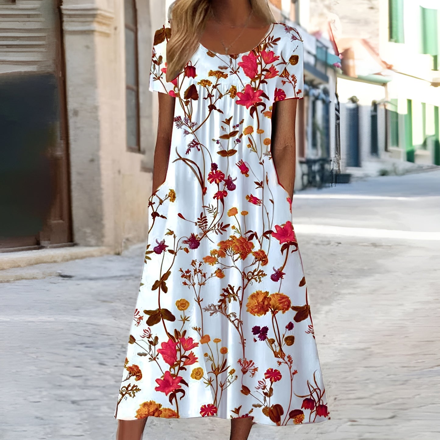 Anouk™ – Blumengewand mit Schutz am Bauch