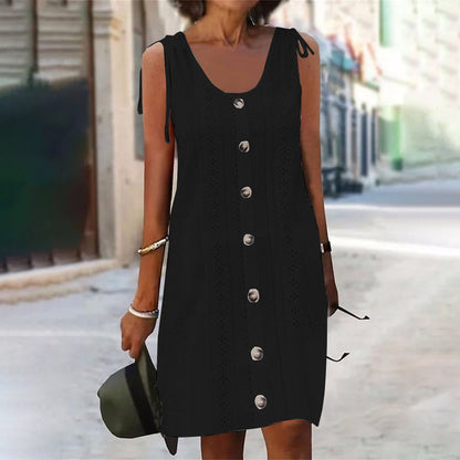 Lenya™ - Ärmelloses Strickkleid mit U-Ausschnitt
